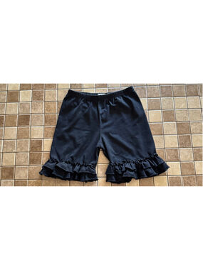 Girls Adorable Essentials Black Ruffle Shorts 12T